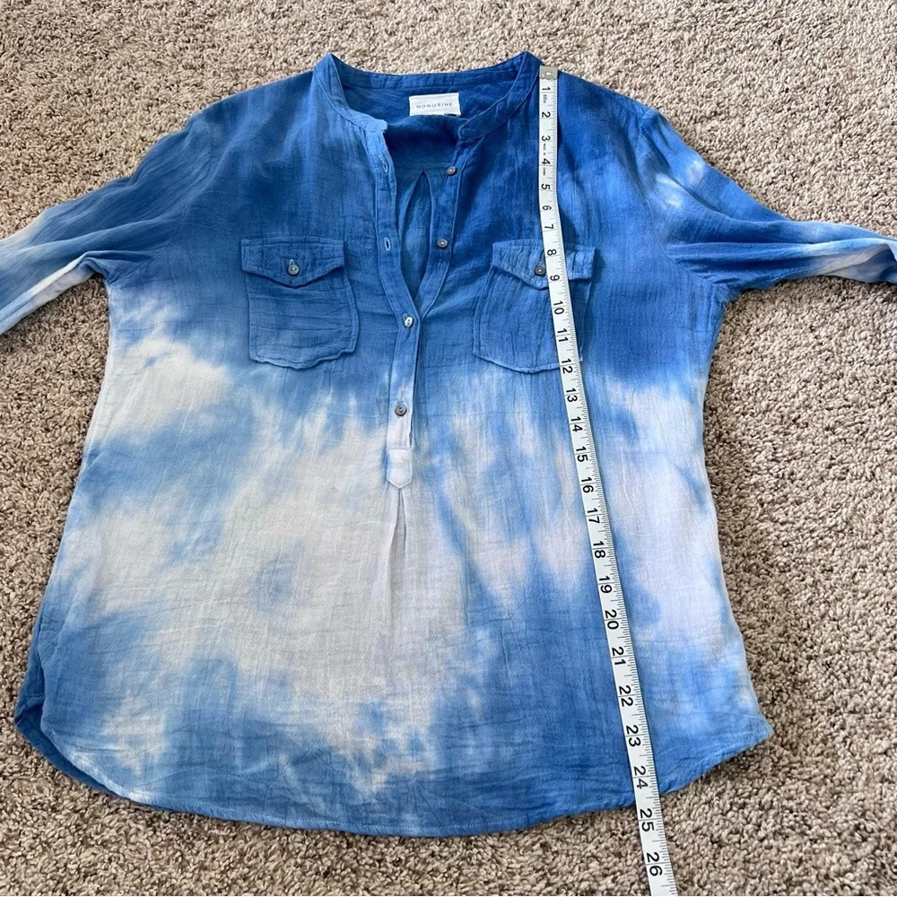 Honorine‎ Tie-Dye Print V-Neck Blouse Blue - Picture 8 of 10